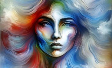 DALL·E 2023-12-30 10.22.20 - A portrait of a hypersensitive woman, depicted in an abstract and artistic style. The woman should have an expression that conveys deep introspection