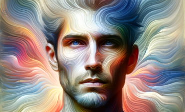 DALL·E 2023-12-30 10.22.32 - A portrait of a hypersensitive man, depicted in an abstract and artistic style. The man should have an expression that conveys deep introspection and